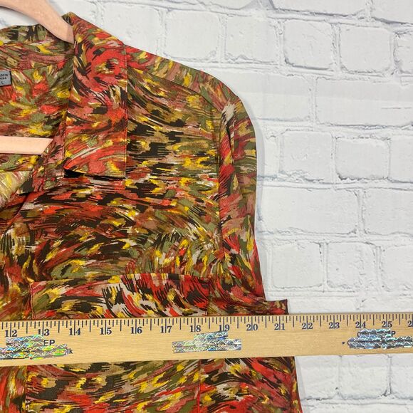 Kut From The Kloth Blouse Jasmine Womens Large Sheer Abstract Artsy Flowy Top - Picture 7 of 10